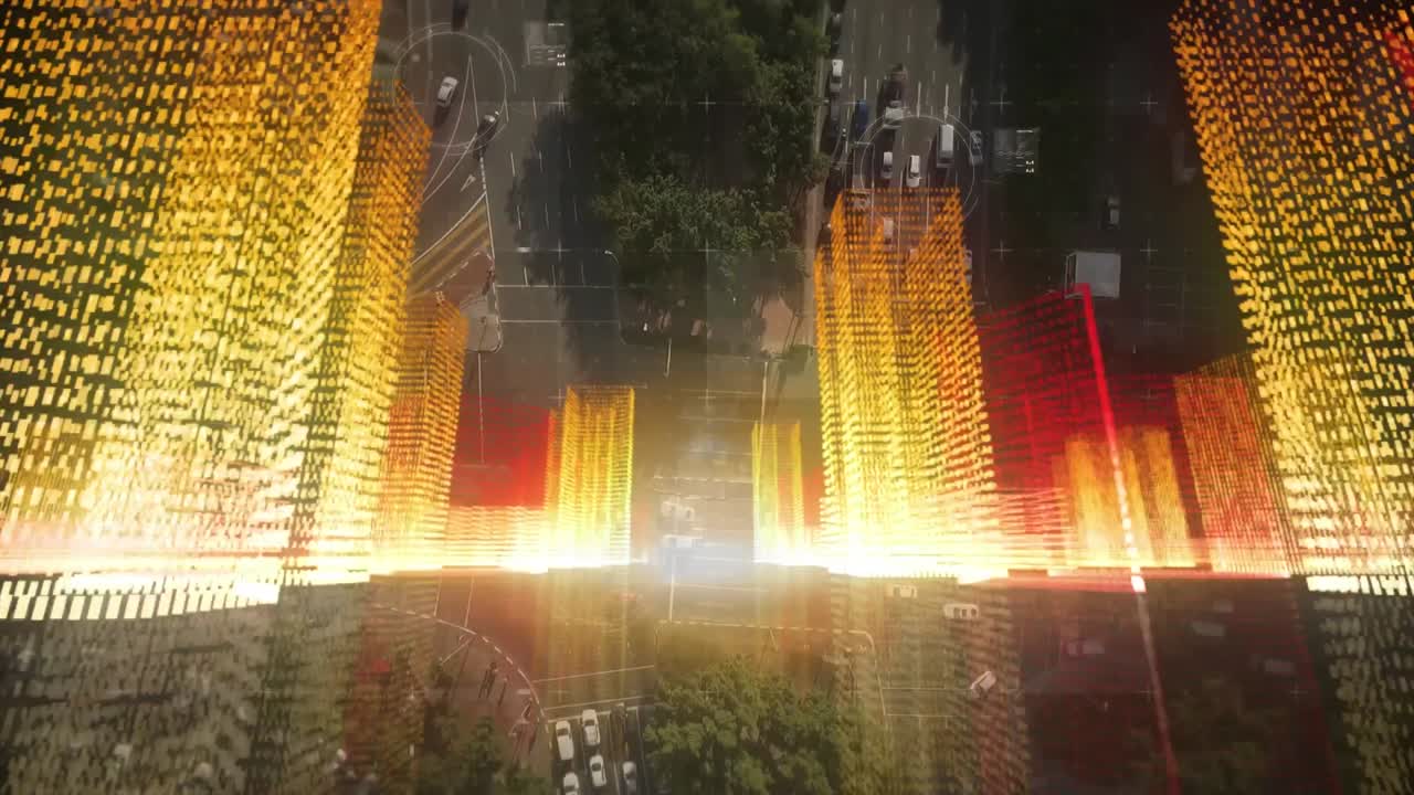 animación del globo con red de conexiones y procesamiento de datos