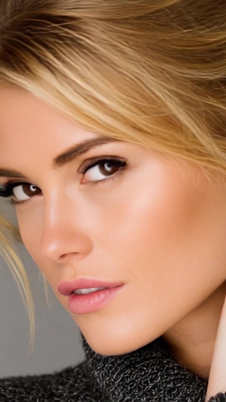 Captivating Close-Up of a Serene Model Showcasing Natural Beauty and Elegance, Emphasizing Expressive Features and Radiant Skin Tone in Soft Lighting