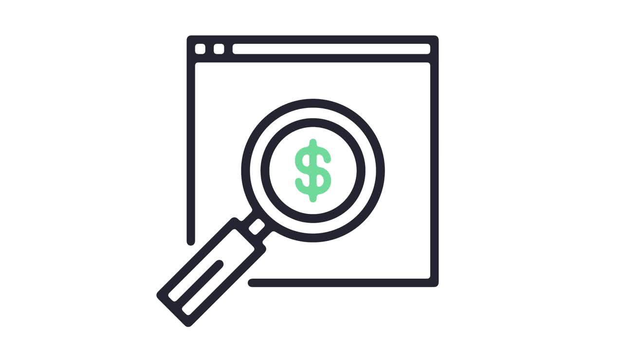 Stock Market Data Line Icon Animation with Alpha