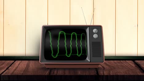 Television-with-green-waves-on-its-screen