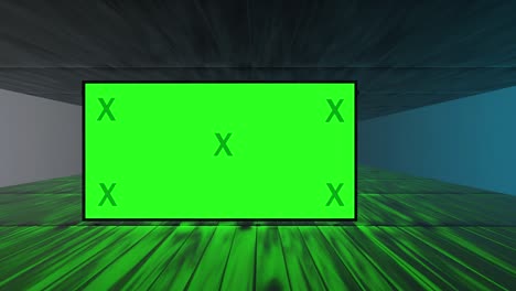 túnel creativo abstracto y pantalla verde modelo de cartelera del canal alfa. neón, bares y tecnología de led púrpura azul, ciencia ficción, renderizado cyberpunk futurista en 3d con marco en blanco.