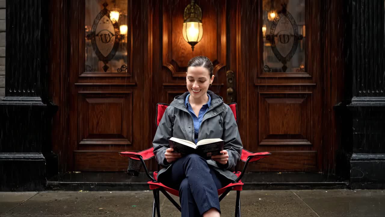 Woman Reading Book Outdoors