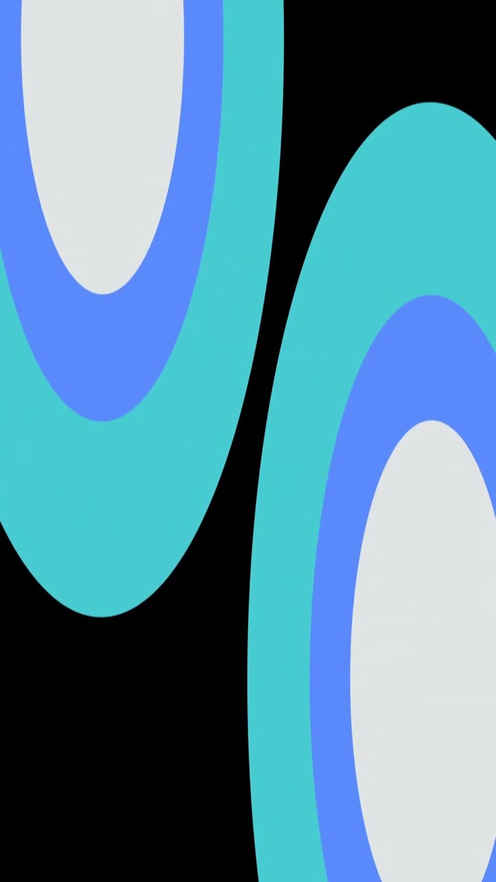 Grafica in movimento astratta con forme geometriche colorate in espansione