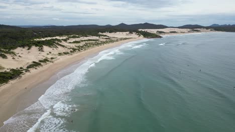 One-Mile-Beach-Von-Port-Stephens,-New-South-Wales,-Australien
