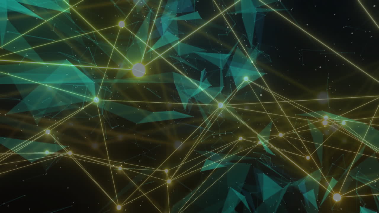 Animation of illuminated dots forming geometric shapes against black background