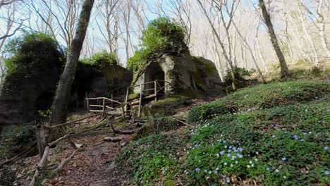 hermitage of san girolamo carved in tuff in the middle of a forest close to the city of vetralla