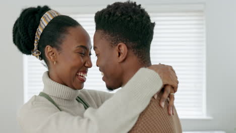 Black-couple,-dancing-and-home-finance