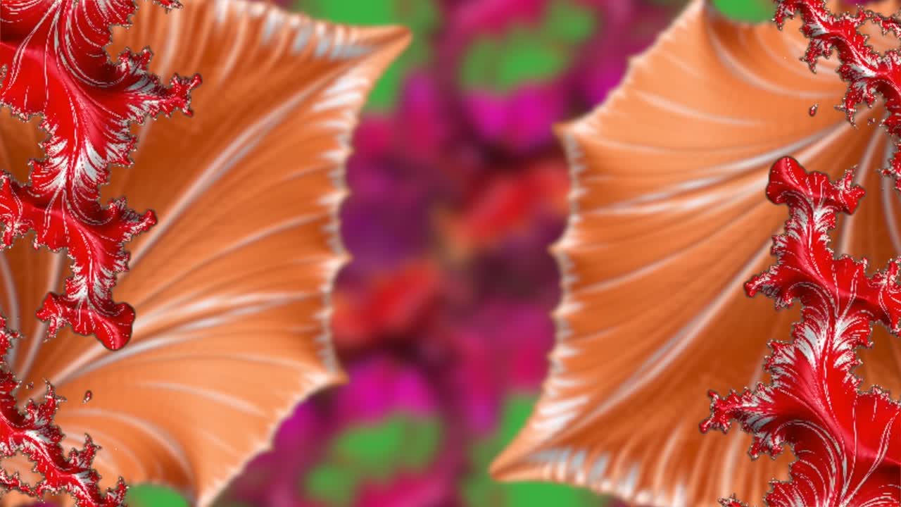 animación fractal colorida en movimiento oculta, con fondo verde