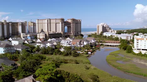 órbita aérea de novo empreendimento em north myrtle beach, sc, carolina do sul