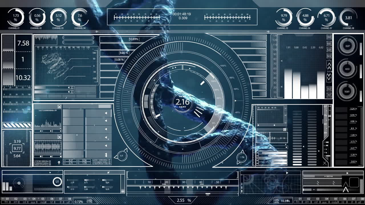 Animation of scope scanning and data processing over dna strnad