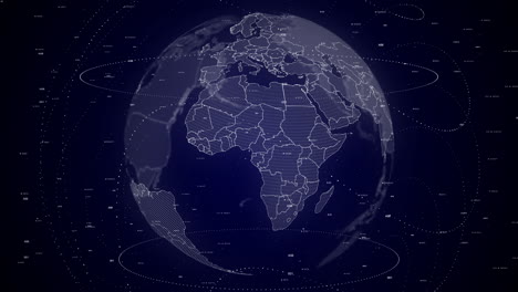 digital globe rotating, zooming in on cameroon country