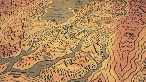 hand-drawn fantasy map detail