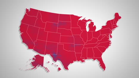 Usa-karte---Blaue-Staaten-Wechseln-Zu-Roten-Staaten