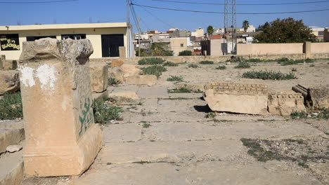 ancient maktaris ruins in town of makthar in tunisia