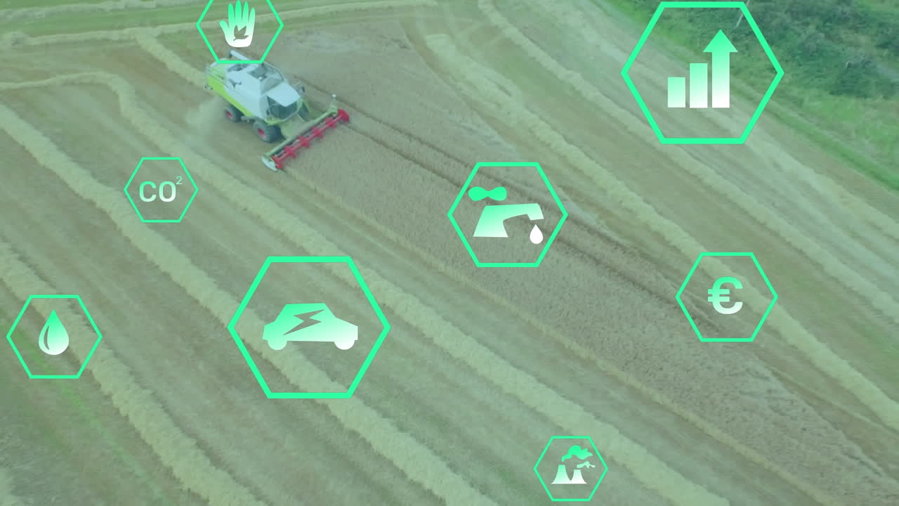 필드 위의 디지털 아이콘의 애니메이션