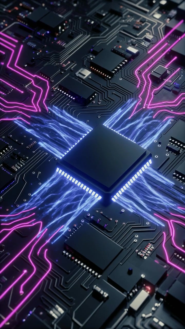 Central Processing Unit-chip aktiverende på et printkort
