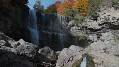 majestic waterfall in autumn