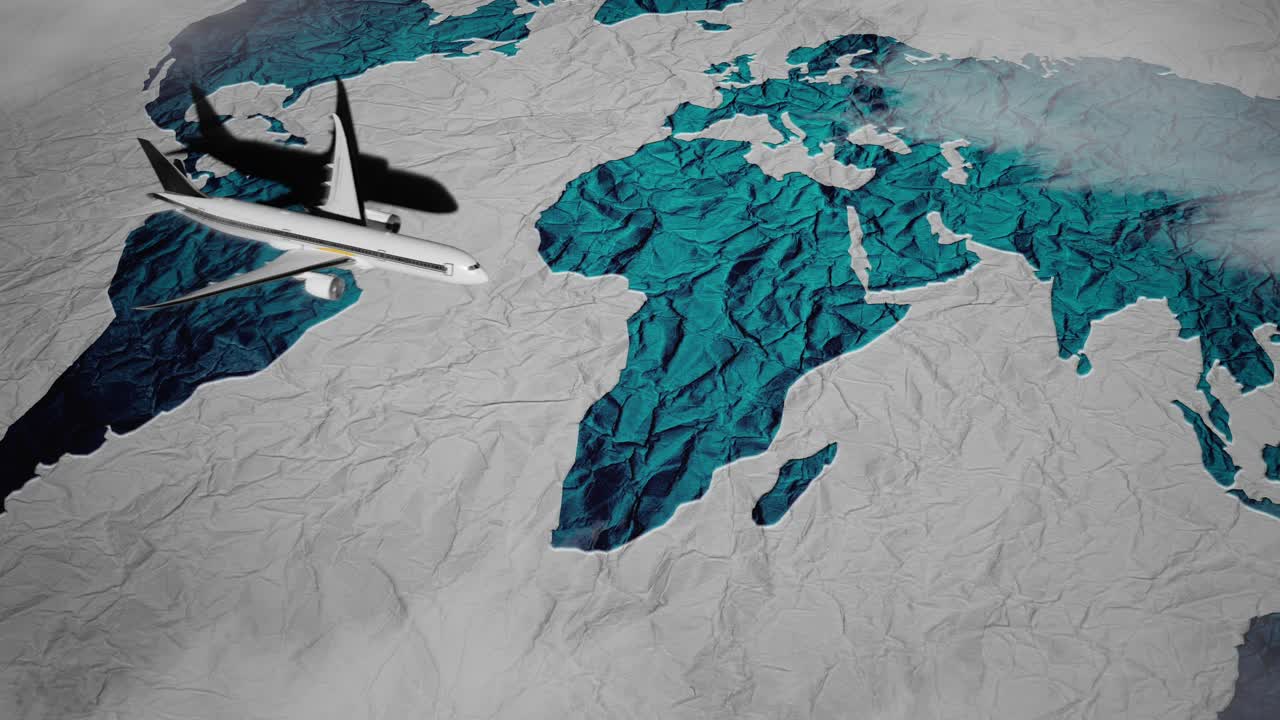 Global Air Travel And Connectivity Over World Map