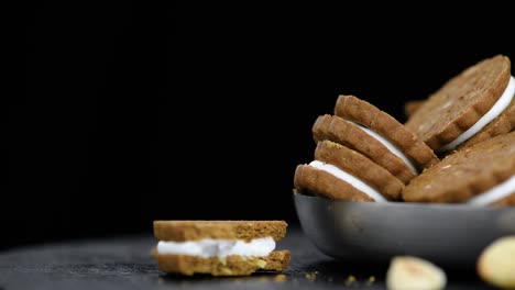 rotating plate with hazelnut cream cookies (seamles loopable)