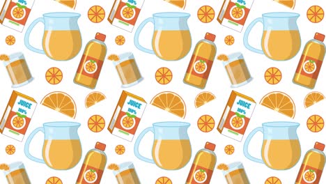 dynamic display of orange juice elements