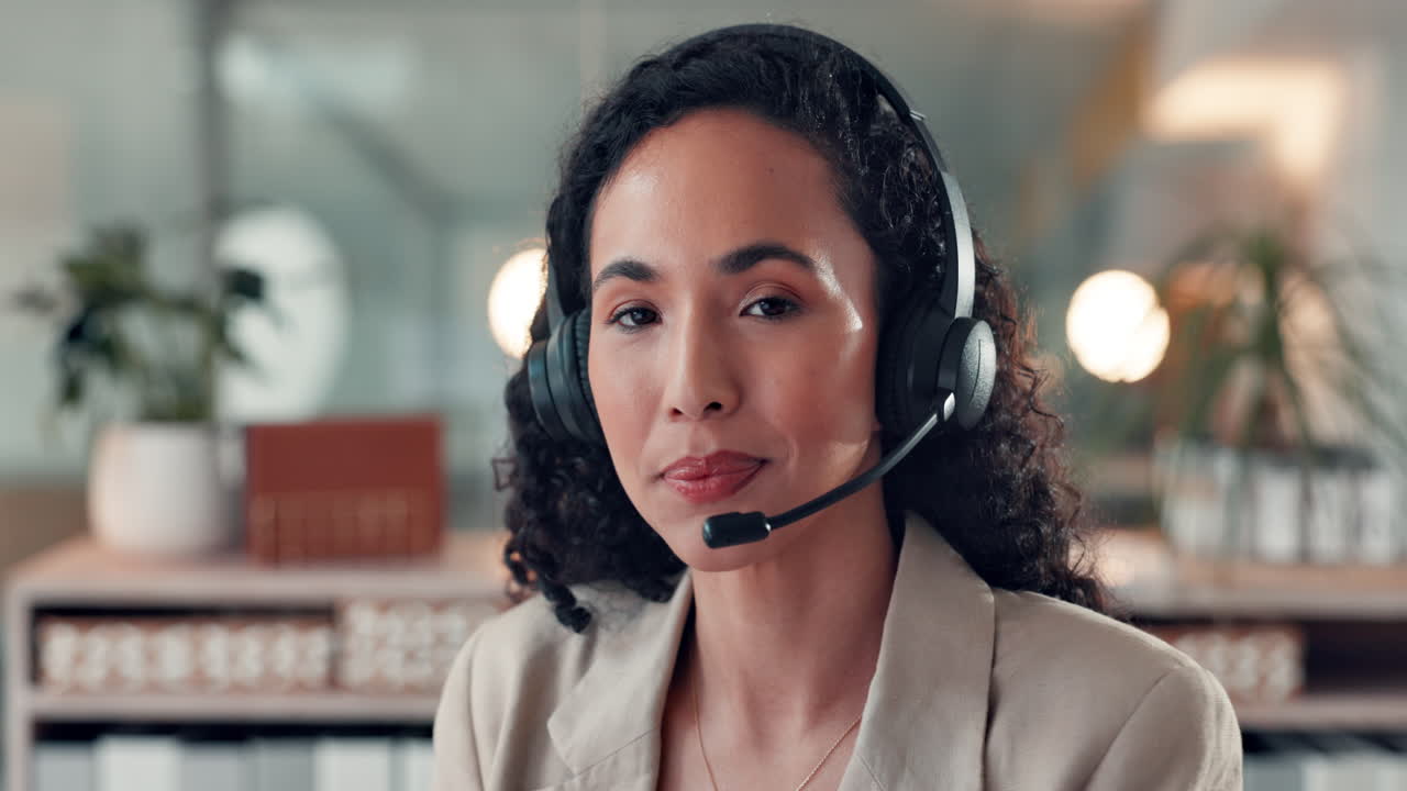 Business woman working in call center