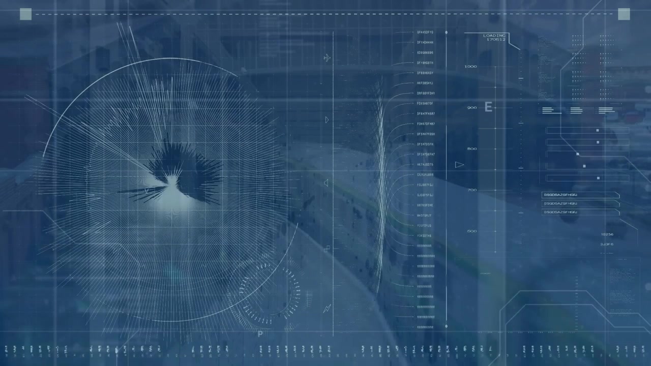 Animazione di elaborazione dati con scansione su un treno