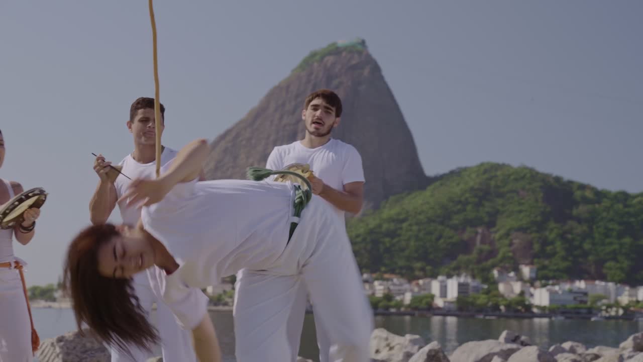 Capoeira Performance and Training Outdoors in Rio de Janeiro