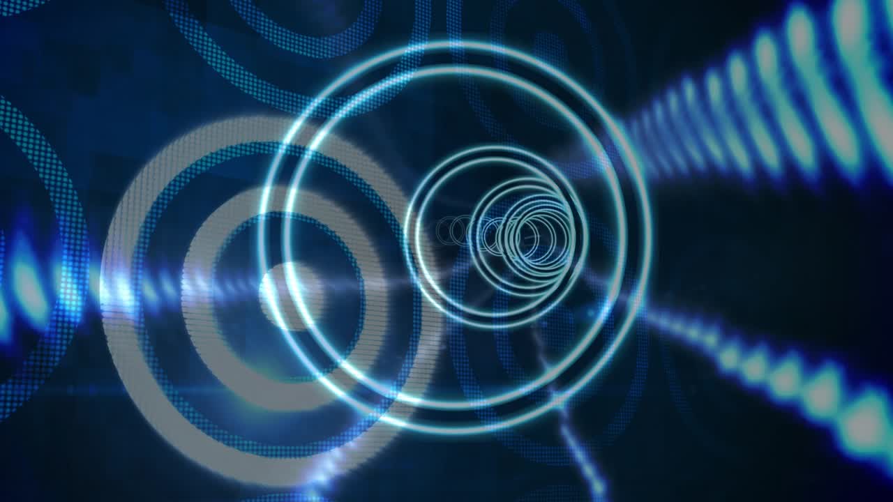 Animation of tunnel made of circles moving over diverse data