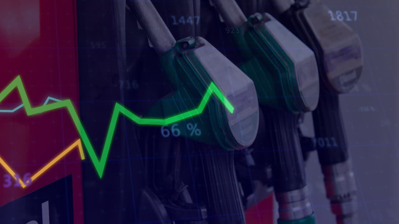 주유소에서 금융 데이터 처리의 애니메이션