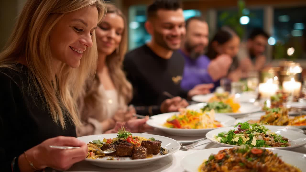 People Enjoying a Dinner Together