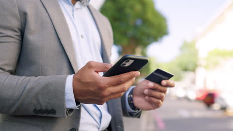 closeup, business and man with credit card