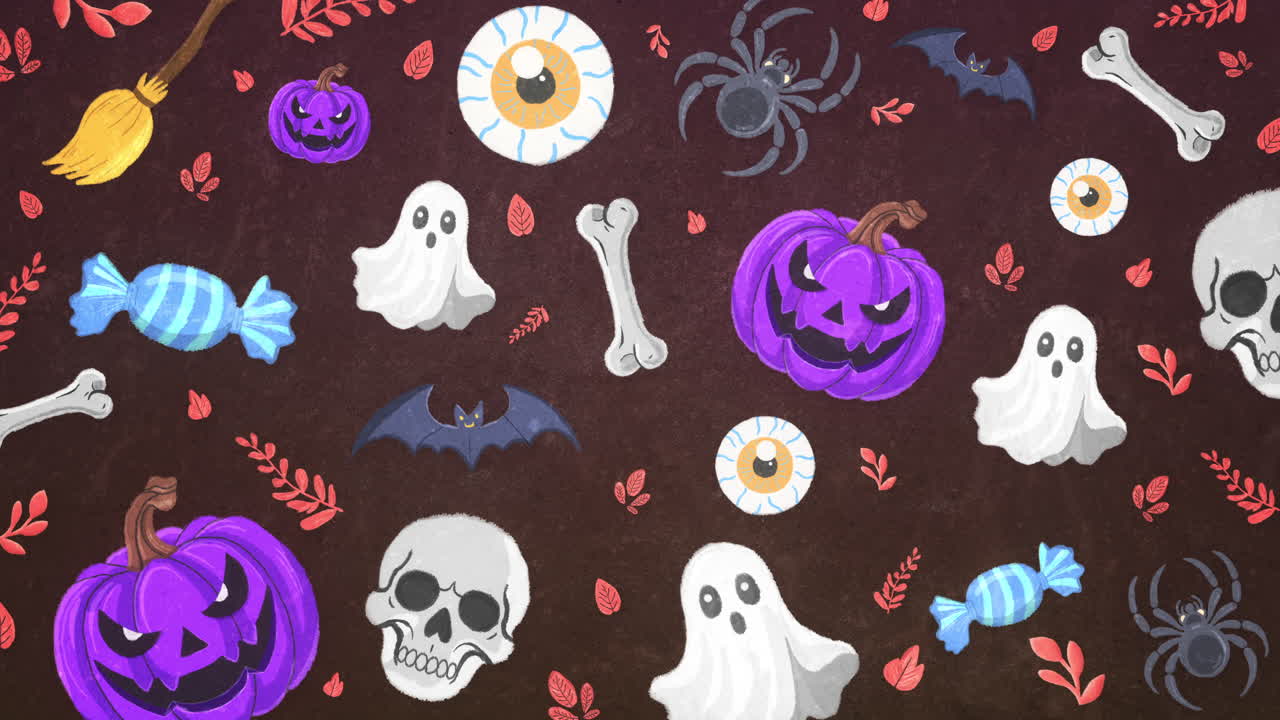 Elementi animati spettrali di Halloween
