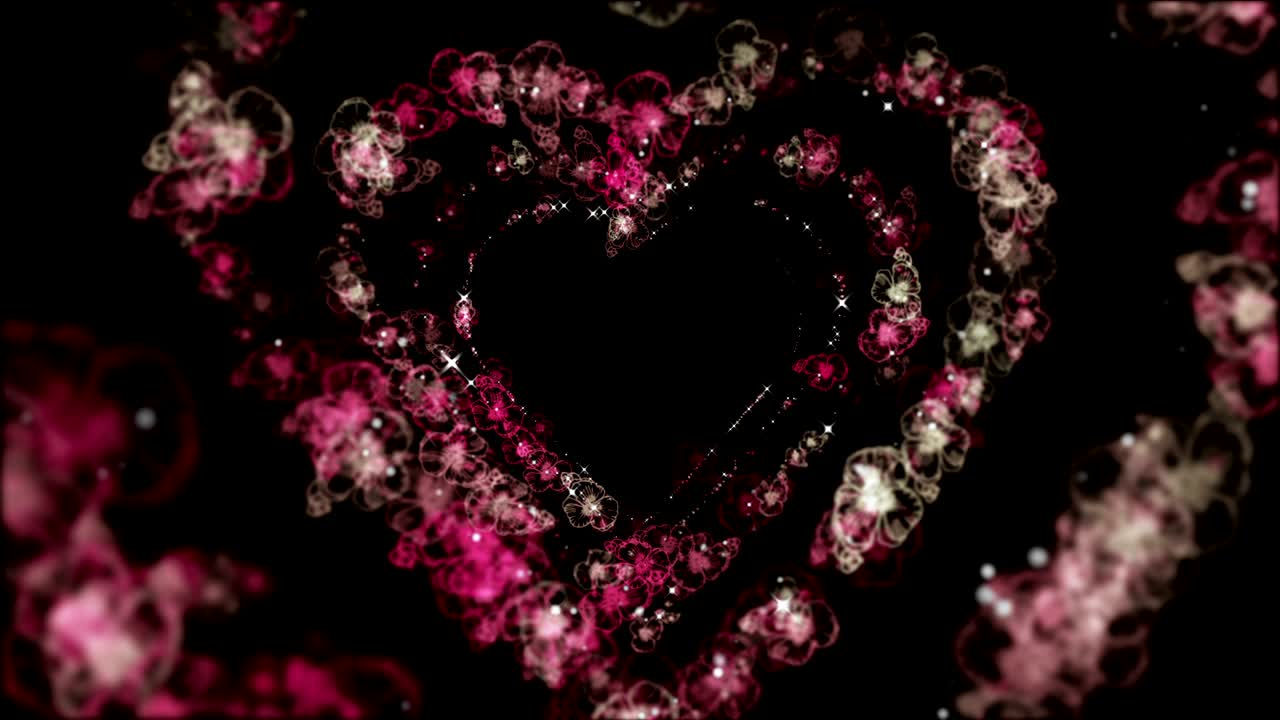 심장 입자 배경, 추상적인 심장, 루프 배경