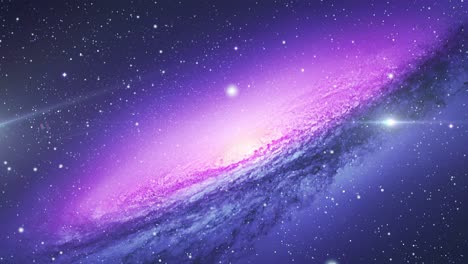 a galaxy with bright purple light in the middle of the universe