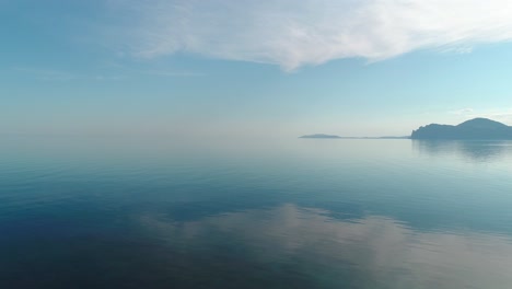 serene coastal landscape with reflection