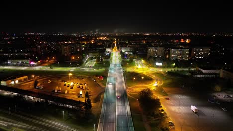 mesmerizing hyperlapse of night traffic flowing through a city, showcasing the vibrant urban landscape and the continuous movement of vehicles.