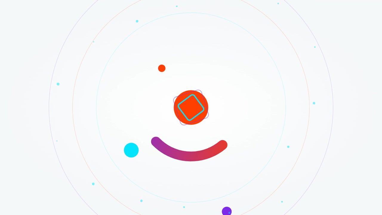 Grafica in movimento astratta con forme colorate rotanti