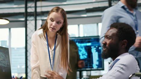 young engineer and coworker with paraplegia using ai, doing brainstorming
