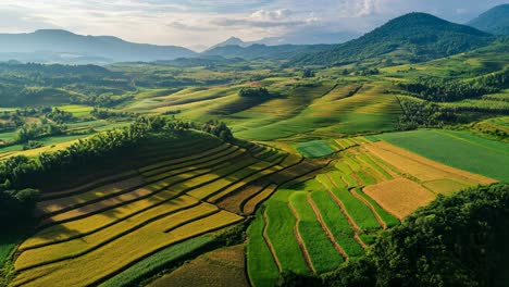 stunning terraced rice paddies in the mountains