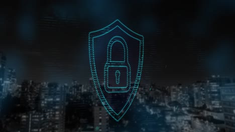 Security-padlock-icon-against-cityscape