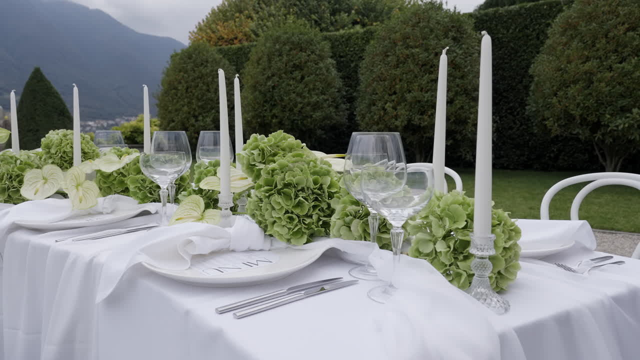 Elegant Outdoor Wedding Reception Table Setting