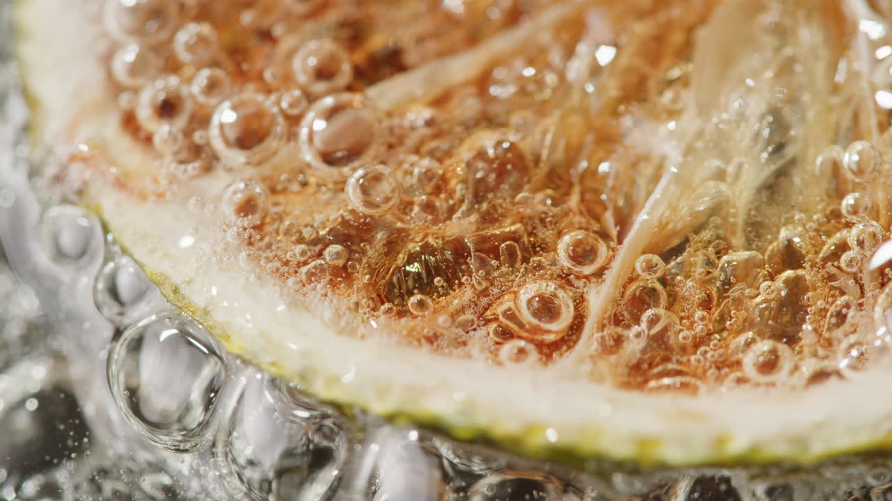 Lime Slice with Bubbles