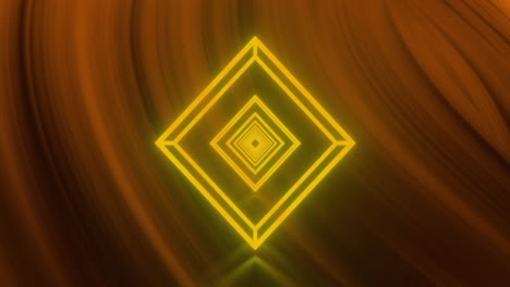 animation of neon shapes over light trails on black background
