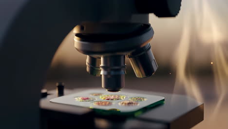 microscope examining samples in a laboratory setting