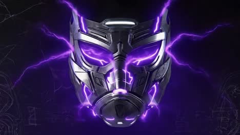 futuristic cyberpunk mask with lightning