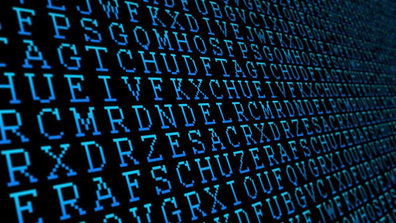 letras del alfabeto patrón azul de cerca fondo animado