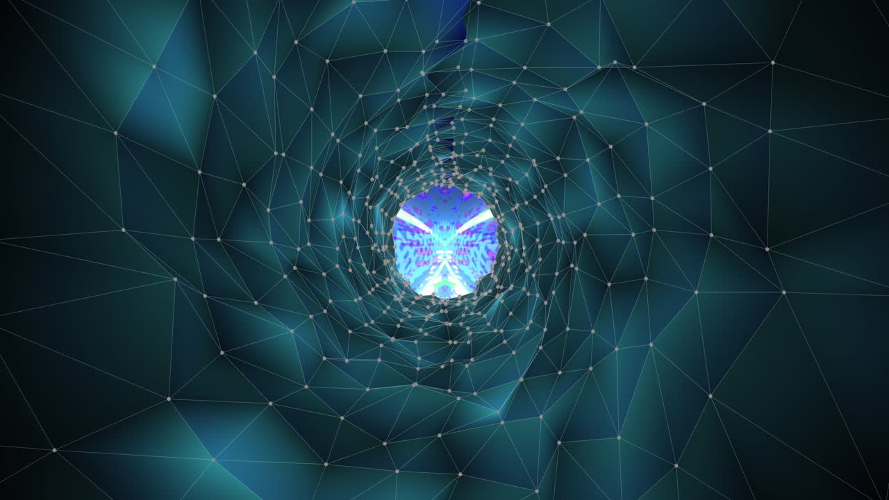 animación de la malla de conexiones que se mueven en bucle sin costuras sobre senderos de luz