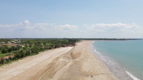 Moving-Drone-Shot-of-Casuarina-Beach-at-Darwin,-Northern-Territory