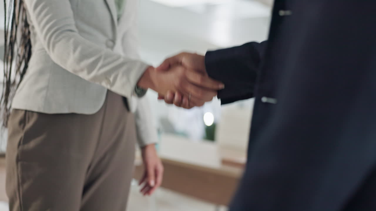 Stretta di mano, benvenuto e incontro d'affari