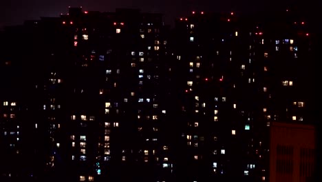 apartments in shanghai china at night.